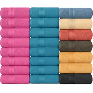 6 Pack Bath Towels Set (27 x 54 Inches) 100% Ring Spun Cotton, Super Soft Lightweight, Quick Dry & Highly Absorbent Towels for Bathroom, Hotel & Spa (Spectrum, Pack of 6 (27''x54''))