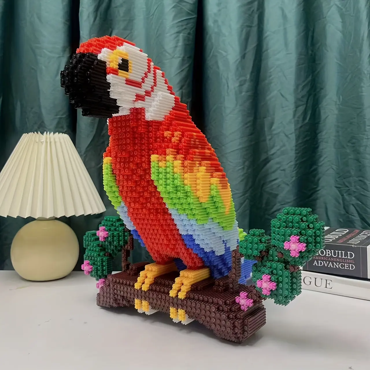 Colorful Parrot 3D Puzzle Building Blocks Decoration, Bookshelf Home Office Cabinet Decor, Party Living Room TV Stand Display Gift