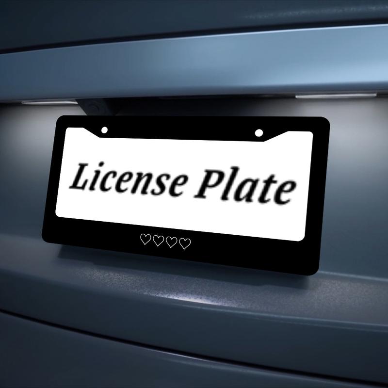 White Heart Design Aluminum License Plate Frame, Rust-Proof Universal Fit with Decorative Screws, 12. 2x6.. 3 Inch for Standard 2-Hole U. S. License Plates White Heart Design Aluminum License Plate Frame, Rust-Proof Universal Fit with Decorative Screws, 12. 2x6.. 3 Inch for Standard 2-Hole U. S. License Plates