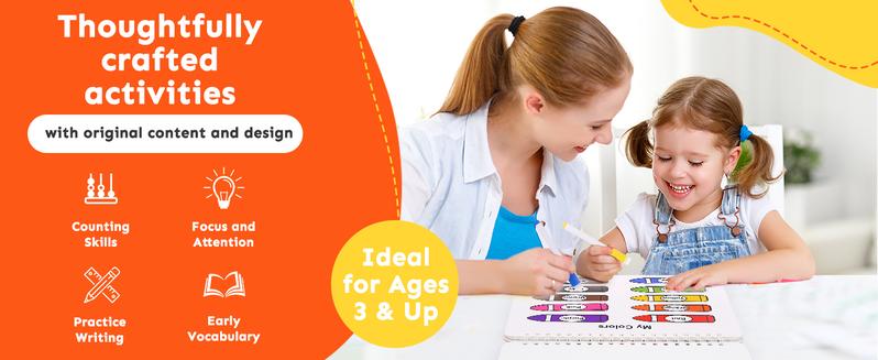 [30 Themes] Montessori Busy Book for Kids, Preschool Learning Activities, Toddler Busy Board, Gifts for Toddlers, Christmasgiftideas, Busy Tots Bilingual Toddler Markers, Travel Student Painting Supplies, Teaching Supplies, TikTokShopBlackFriday