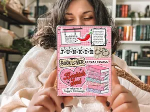 Smut Book Junkie Sparkly Kindle Insert for Clear Case, Glitter Overlay Kindle Paper Insert, Bookish Kindle Accessory