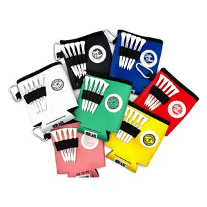 Beverage Caddie Collection (7 pack) 3-in-1 Golf Insulator, Removeable Ball Marker, Bag Clip & Tees Combo