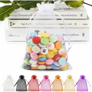 50 Pack White Organza Bags 5 x 7 in, Small Mesh Gift Bags Bulk Drawstring for Wedding Favors, Gift Wrap Bag for Candy Jewelry Soap Makeup, Cute Goodie Bag Sachet for Party Favor & Easter Gifts