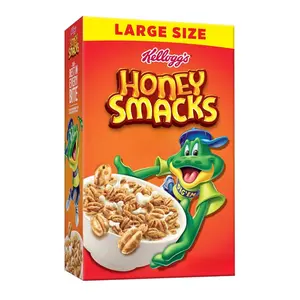 Honey Smacks Breakfast Cereal, Made with Whole Grain, Kids Snacks, Large Size, Original, 15.3oz Box (1 Box)