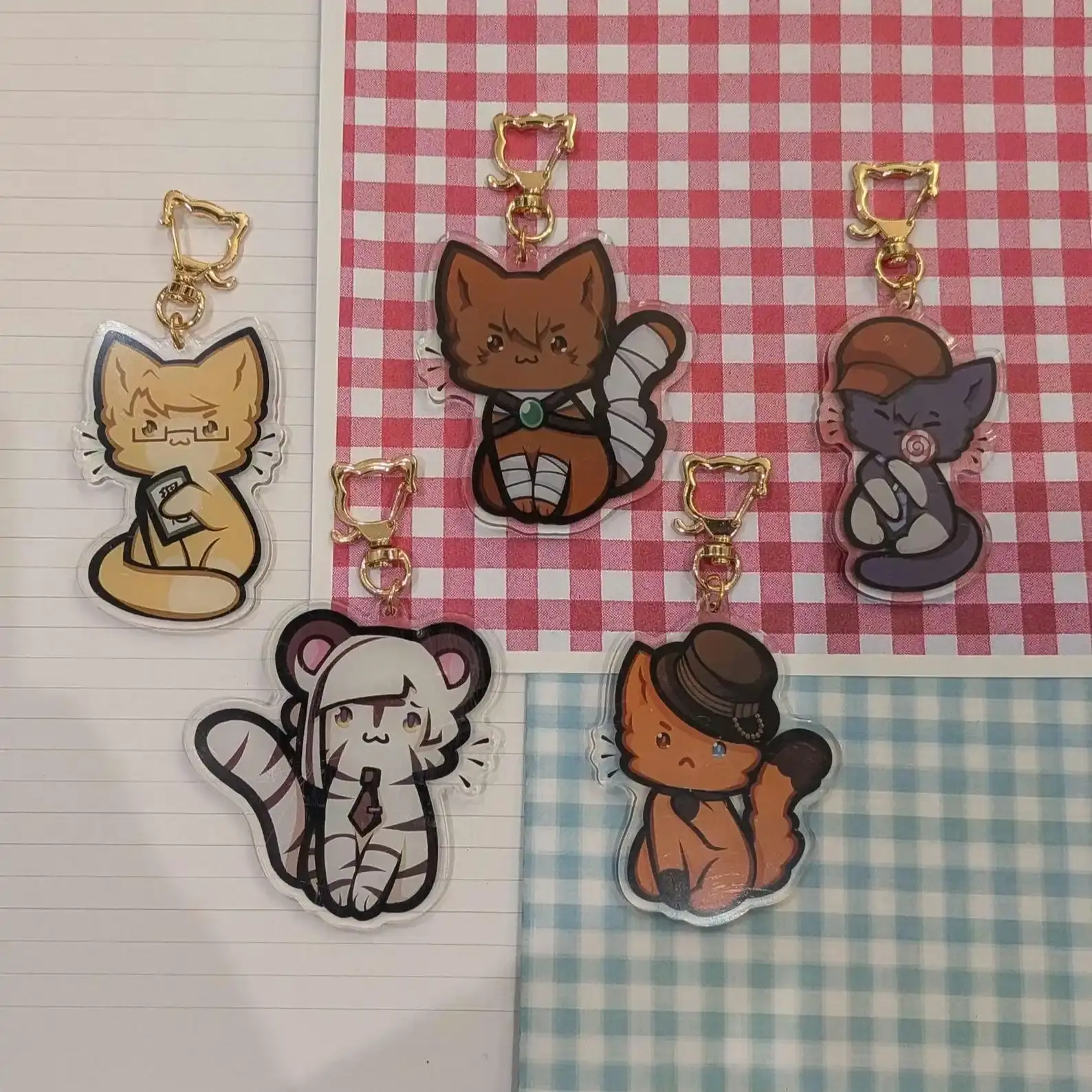 BSD Dazai Chuuya Ranpo Cats, Bungo Stray Dogs Acrylic Keychain, Collection Toys, Gift for Friend