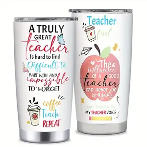 Foloda 1pc Teacher Chrismas Birthday Gift - Teacher Cups Tumbler - Teacher Stainless Steel Insulated Coffee Tumblers - Gifts for Teachers Appreciation - Teacher Mug - Gifts for Teachers From Students Worker on Teacher Day Valentine Gift 20Oz Car Cup