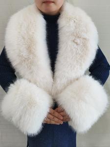 fashion faux fur collar trend shawl   cuffs down jacket; parka jacket faux fur collar