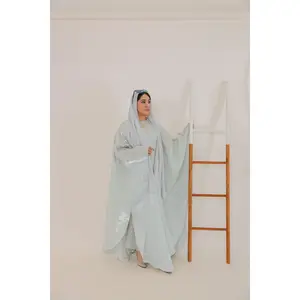 Shadowed Grace Abaya - Silver Gray