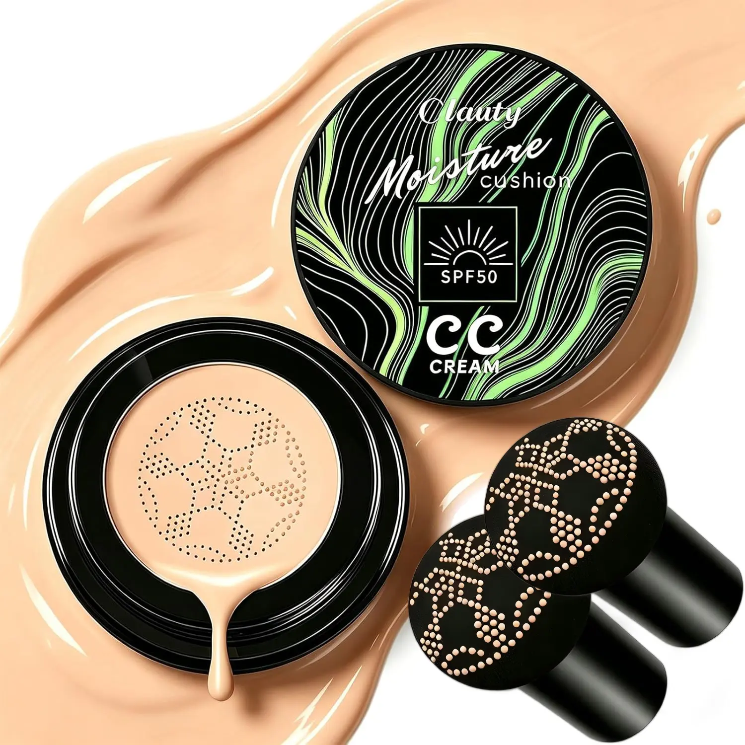 2Pcs Sun Protection CC Cream Foundation - SPF50 UV Shield, Hydrating Moisturizer, Lightweight, Flawless Coverage & Finish, Smoothing, Evenly Tones, Evens Out Skin Tone & Texture, for Daily Facial Makeup, Multi-Effect BB & CC Creams, Spf Coverage