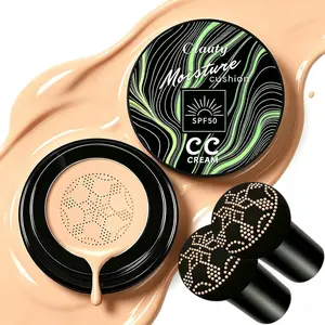 2Pcs Sun Protection Air Cushion CC Cream SPF50 Hydrating Lightweight Formula for Daily Makeup Routines Flawless Coverage