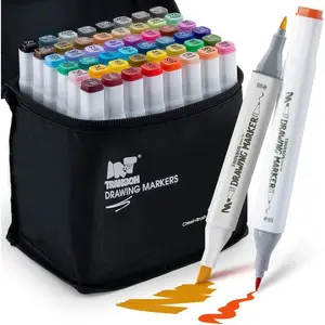 Markers for Drawing Coloring 48 Colors Dual-tip Chisel and Brush Tips