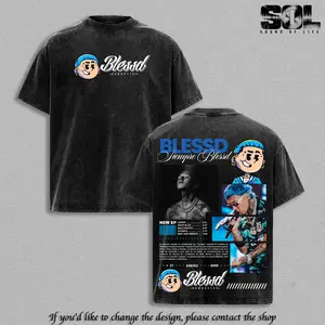 Blessd “Mosaico en Negro” Graphic T-Shirt, Latin Trap Streetwear Washed Tee, Blessd Fans Outfit, Dark Aesthetic Vintage Clothes Unisex Shirt