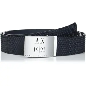 Armani Exchange Navy Leather with Silver buckle