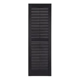 Perfect Shutters IL501563002 Premier Louver Exterior Decorative Shutter, Black - 15 x 63 in.