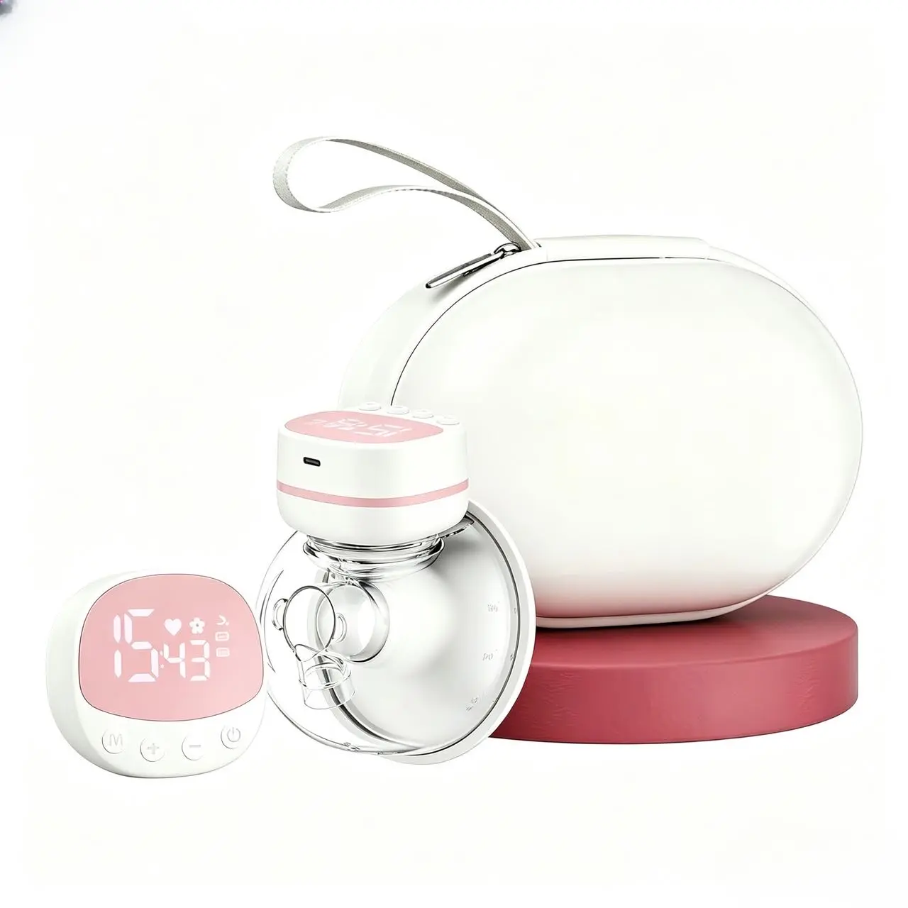 Wireless Hands-Free Wearable Electric Single Breast Pump - Battery-Powered, BPA-Free, 9 Levels Low Noise, LCD Screen, Food-Grade Silicone+PP, Carry Storage Case for Working Breastfeeding Moms