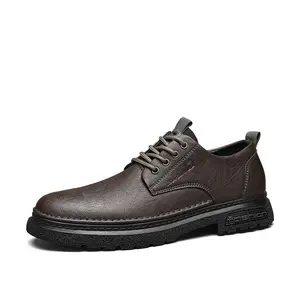 XORAM Men's Breathable Leather Dress Shoes – Soft Sole Casual Oxfords for Daily Walk & Business 6888