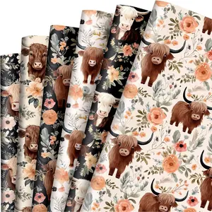 12 Sheet Watercolor Yak Wrapping Paper 6 Designs  Wrap Paper Bulk Floral Cow Folded Flat Decorative Craft Art Paper for Yak Theme Birthday  Shower DIY Craft  Wrapping Supplies