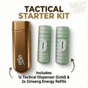 Lucky Kiss Ginseng Taurine Mints Citrus Flavor Candy Instant Wake-Up Boost Sugar-Free Men's Essentials Vitamin C & EDC Candy