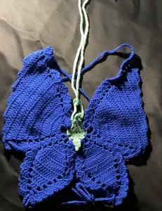 Crochet Butterfly Top - 100% Cotton, Fitted Style, Adjustable Straps, Casual Wear, Versatile Design, Summer Wear, Comfortable Fit