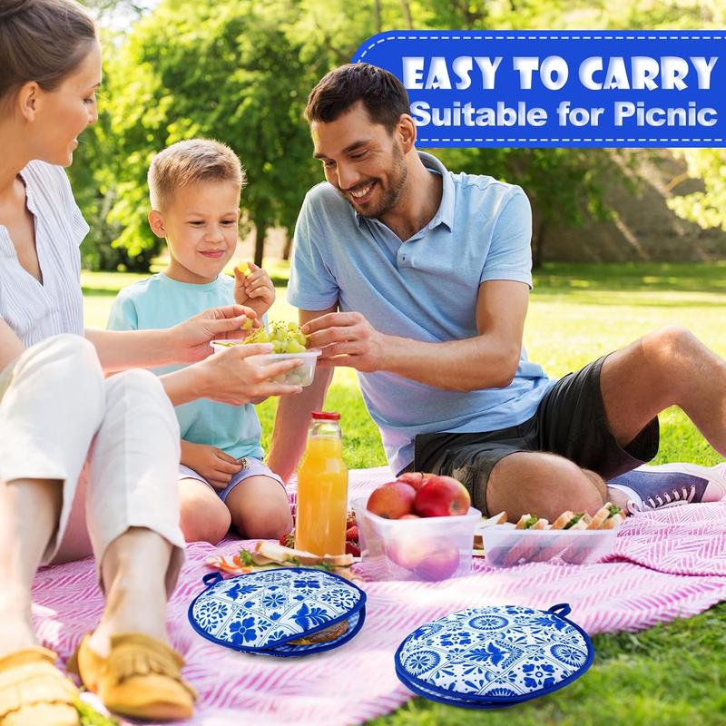 2 count 8 Inch Tortilla Warmer Pouch, Mexican Talavera  Microwavable Insulated Cloth Pouch for Tortillas, Tacos, Naan, and Pizza Rolls