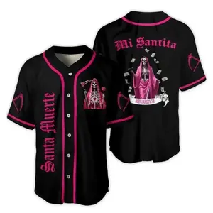Santa Muerte Mexico Baseball Jersey – Mexican Skull Saint Shirt, Religious Streetwear