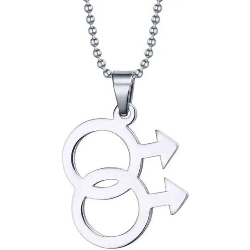 Sisadodo Gay Romance Gifts Necklace - Rainbow LGBT Pride Bisexual Transgender Pendant Necklace Gifts for Men Birthday Christmas Valentines Day Gifts