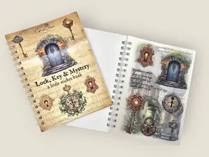 Lock and Key Themed Vintage Crafting Box for Journaling and Scrapbooking