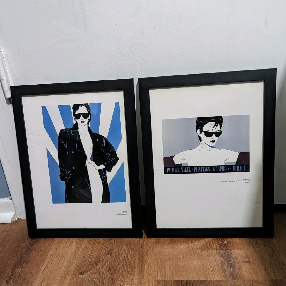 Patrick Nagel Framed book plate prints 9x12 in