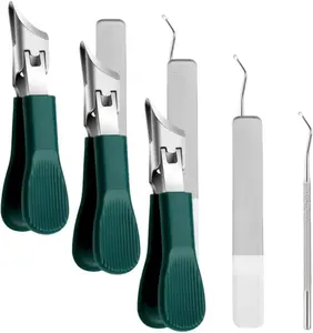 Three Sets of Eagle Beak Beveled Nail Clippers - Wide Jaw Opening Anti-Splash Slanted Nail Clipper, 25 Degree Oblique Nail Clipper, Ingrown Toenail Clippers for Thick Nails for Seniors