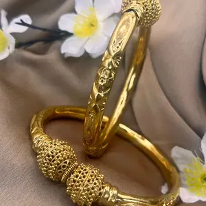 24k gold plated bangle set of 2. PMB53. Sz 2.6