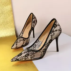 [Breathable Mesh Stiletto Heels] Elegant Breathable Mesh Stiletto Heels - Women's Point Toe Dress Pumps, Fashion Slip On
