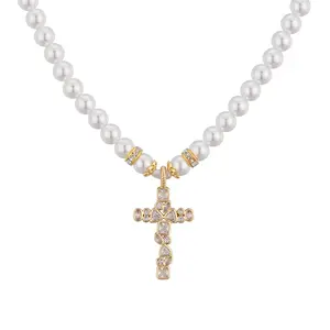 Gold Plated Stainless Steel Women's Hypoallergenic Cross Me Necklace Women's Heavenly Glow Cross Necklace, Fashion Costume Jewelry, Mothers Day Gift Ideas, Accessories for Women