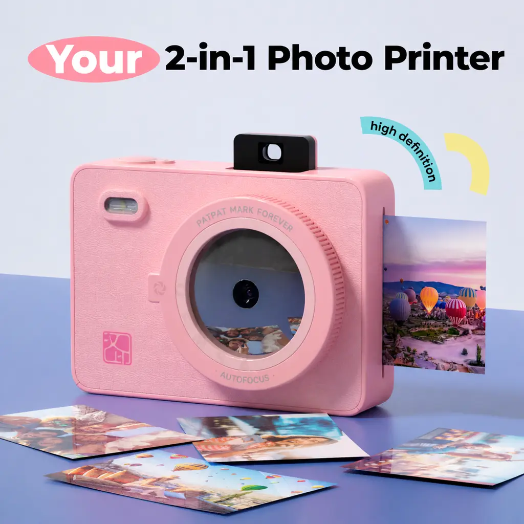 Hanin Z5S Portable 2x3 Bluetooth Photo Printer, 2-in-1 Instant Print Camera, Full-Color Dye-Sub Ink-Free Printing, Print Photos from iPhone, Android or Built-In Camera, for Travel, Journaling, Parties & Family Memories