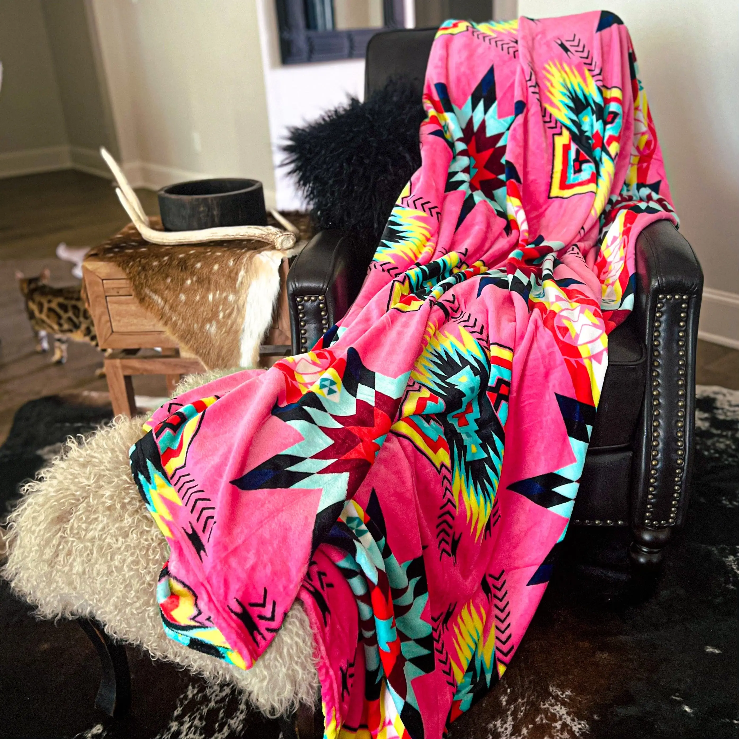 Posh Pink Throw Blanket 78"x90"