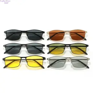 2026 New Day & Night Polarized Sunglasses for Men, Square Business Driving Glasses, Anti-Glare Night Vision UV Protection Shades for Outdoor Travel Wholesale