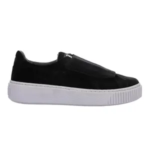PUMA Womens Basket Strap Velvet Rope Platform Sneakers Shoes Casual - Black