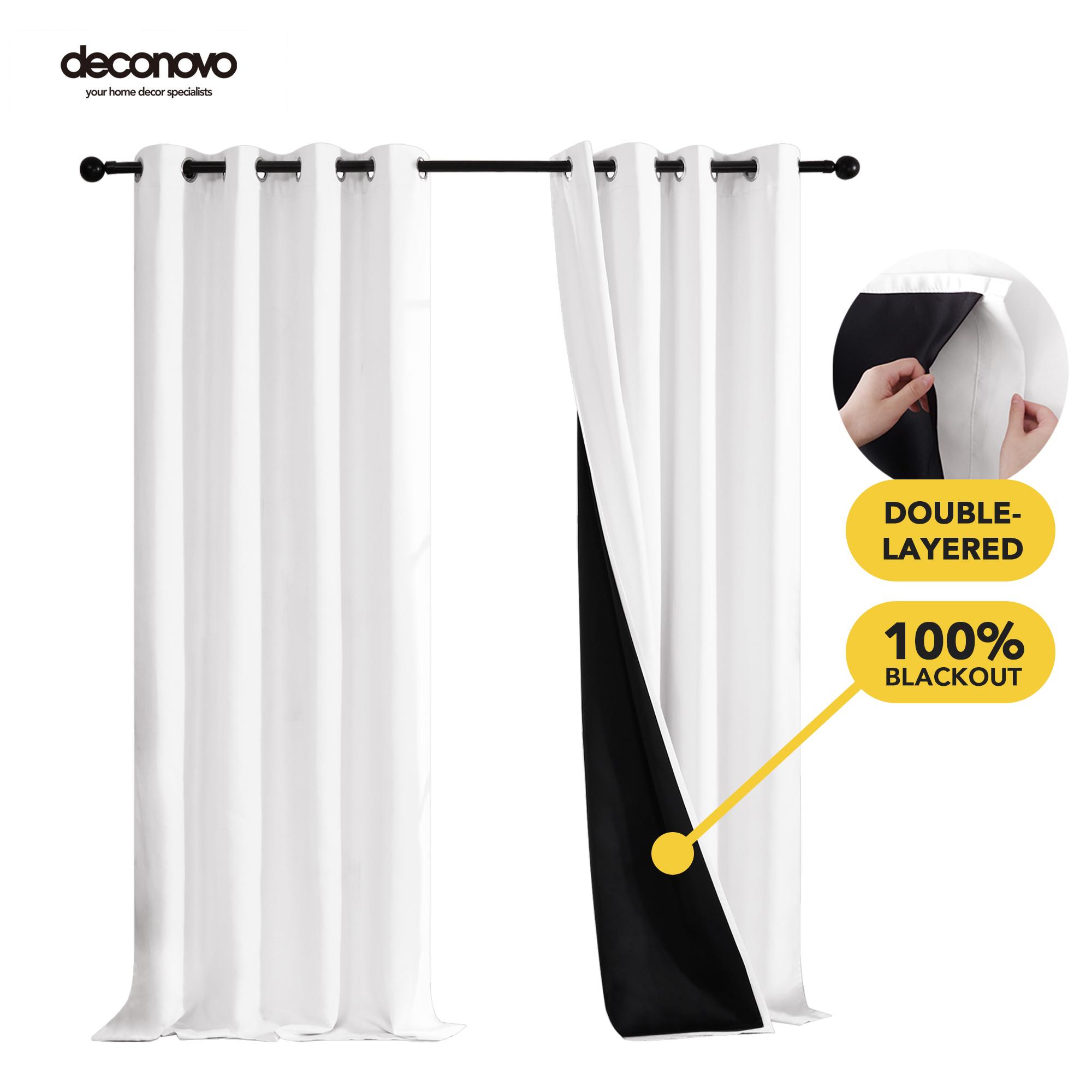 Deconovo 100% Blackout Curtains (2 Panels) - Thermal Insulated, Soundproof, Heavy-Duty, Cold-Proof Drapes for Living Roo