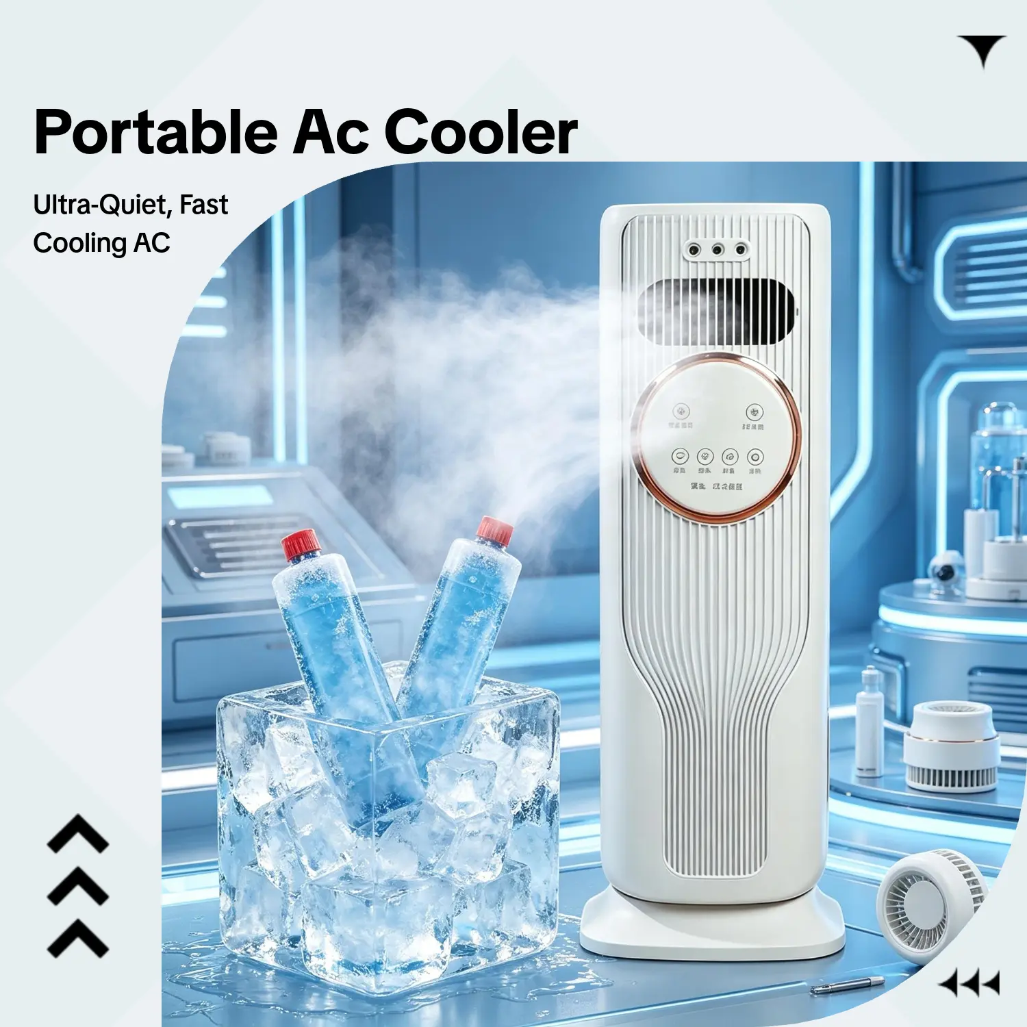 2026 New Arrival 12000BTU Portable AirConditioner - Ice Crystal Air Cooler Fan (Water &Ice) Ultra Quiet Fast Cooling Mobile AC, Smart24H Timing Energy Efficient, Suitable for BedroomOffice Living Room, Summer Comfort Cool All Day,TikTok Mid Year Sale