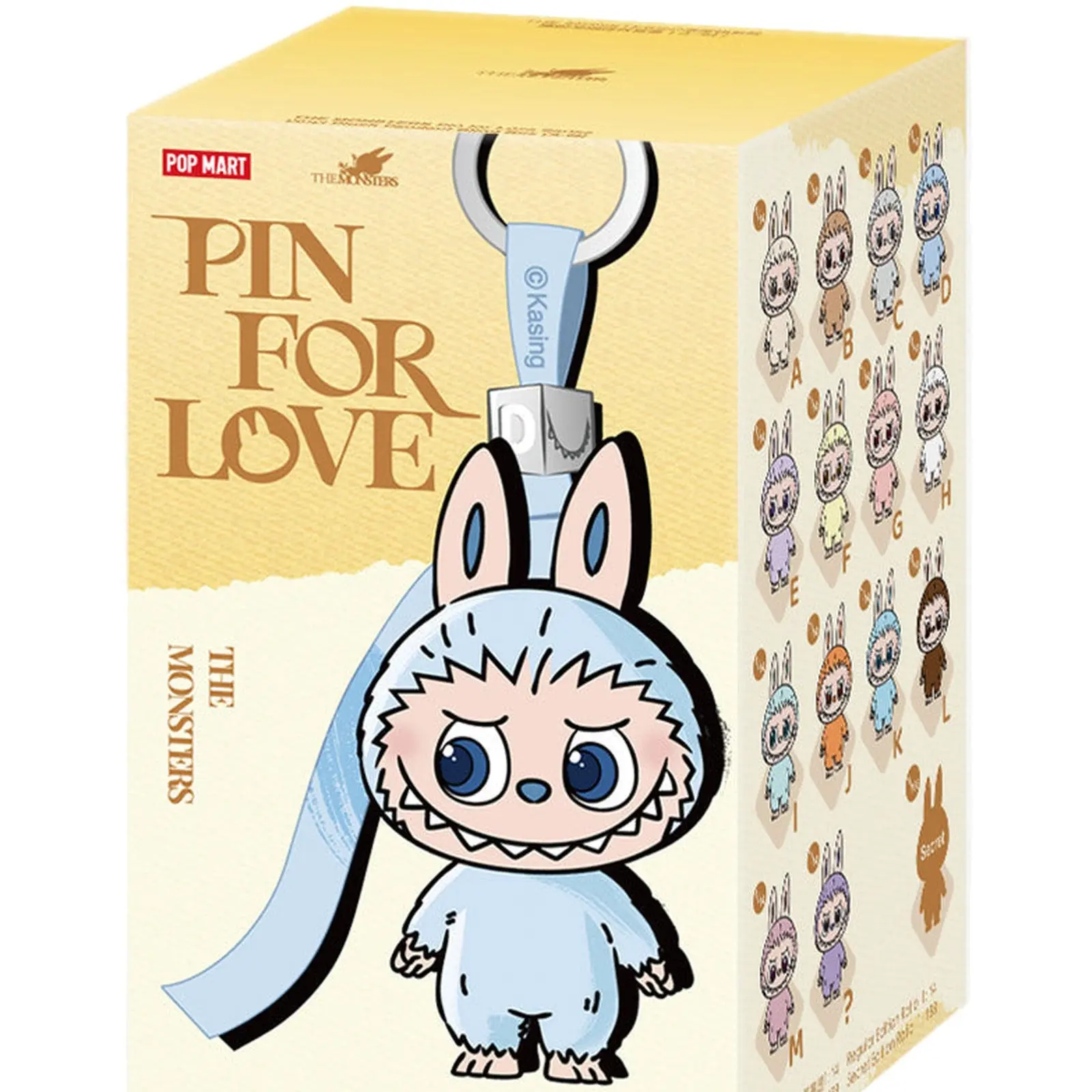 Pop Mart Labubu The Monsters Love Series Character Pin - Brand New Sealed Blind Bag, 4.0 Mini Vinyl Plush Pendant (A-M), Kawaii Creepy Keychain for Purse, Alphabet Case Accessory, Collectible Figurine