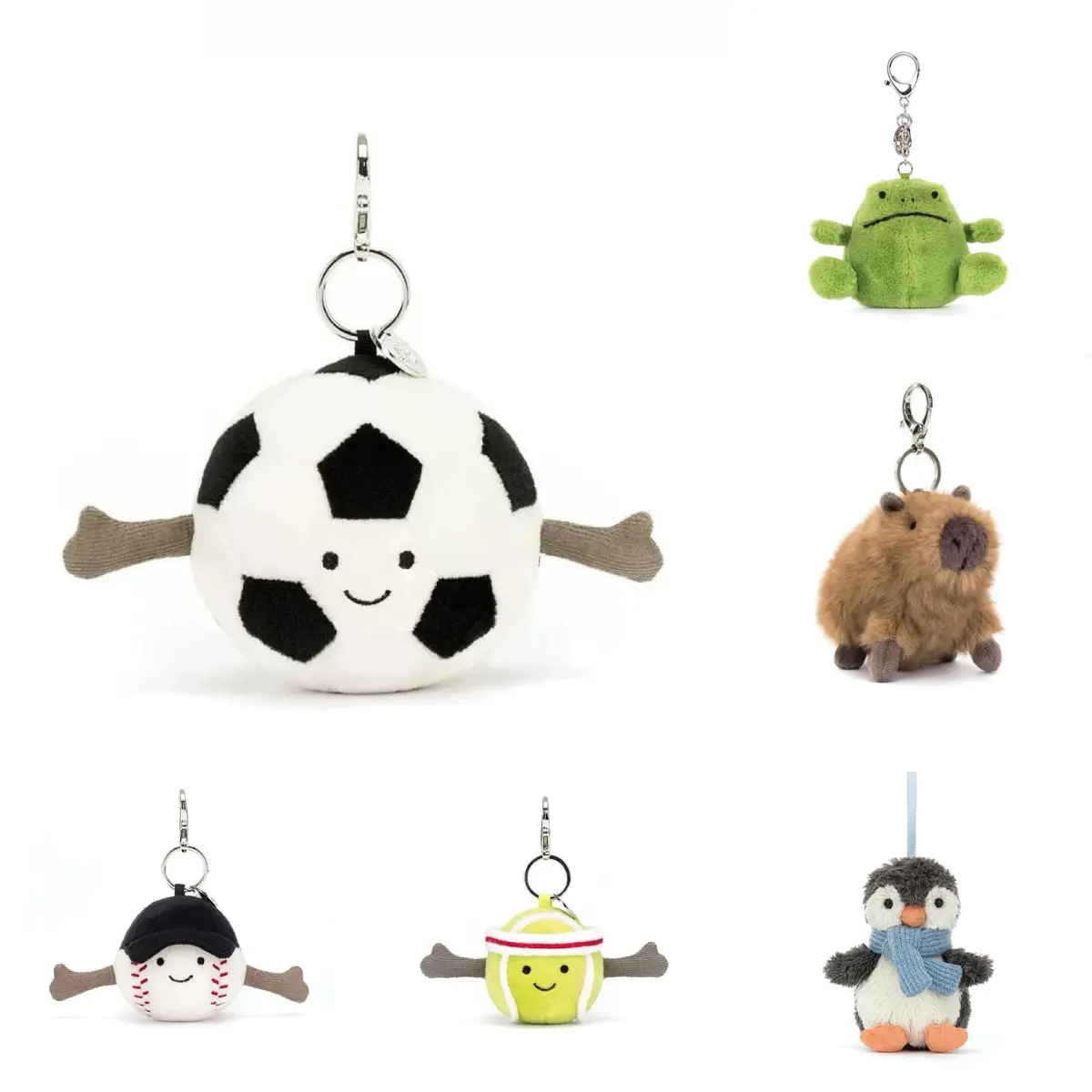 Jellycat Cute Mini Plush Bag Charm Keychain, Adorable Soft Kawaii Stuffed Animal Pendant, Trendy Gift for Girls Kids Collectors