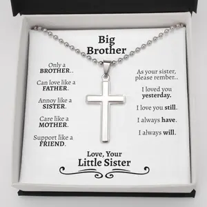 Gift for Big Brother from Little Sister, Big Brother Gift, Best Big Brother, Christmas Gift For Big Brother, Big Brother Little Sister Gift, Necklace With Meaningful Message Card Inside