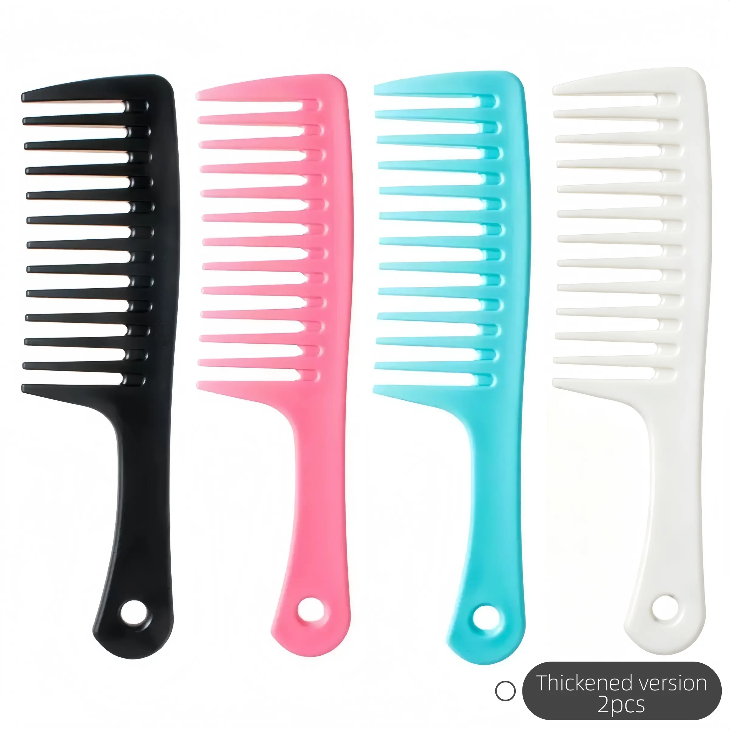 2-Pack Thick Wide-Tooth Comb, Unisex Large Detangling Brush, Durable Styling Comb for Curly Long Wet Hair, Professional Hair Care, Essential Home Tool, Hair Combs
