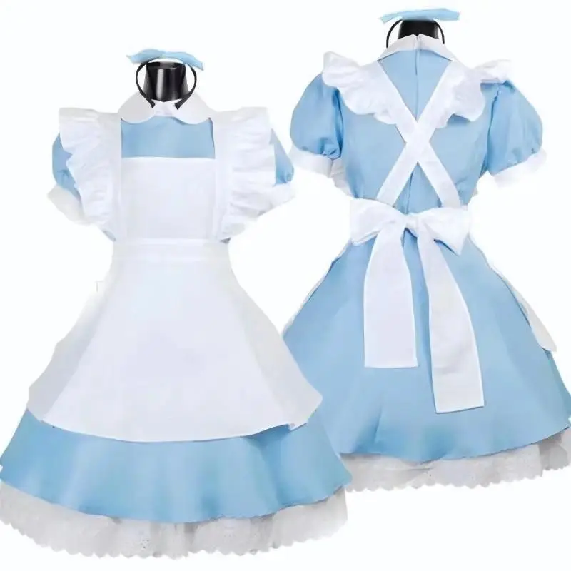 Cosplay Costumes Women Lolita Dress Maid Apron Fantasia Carnival Skirt Halloween Clothing Masquerade Party Alice Asian size