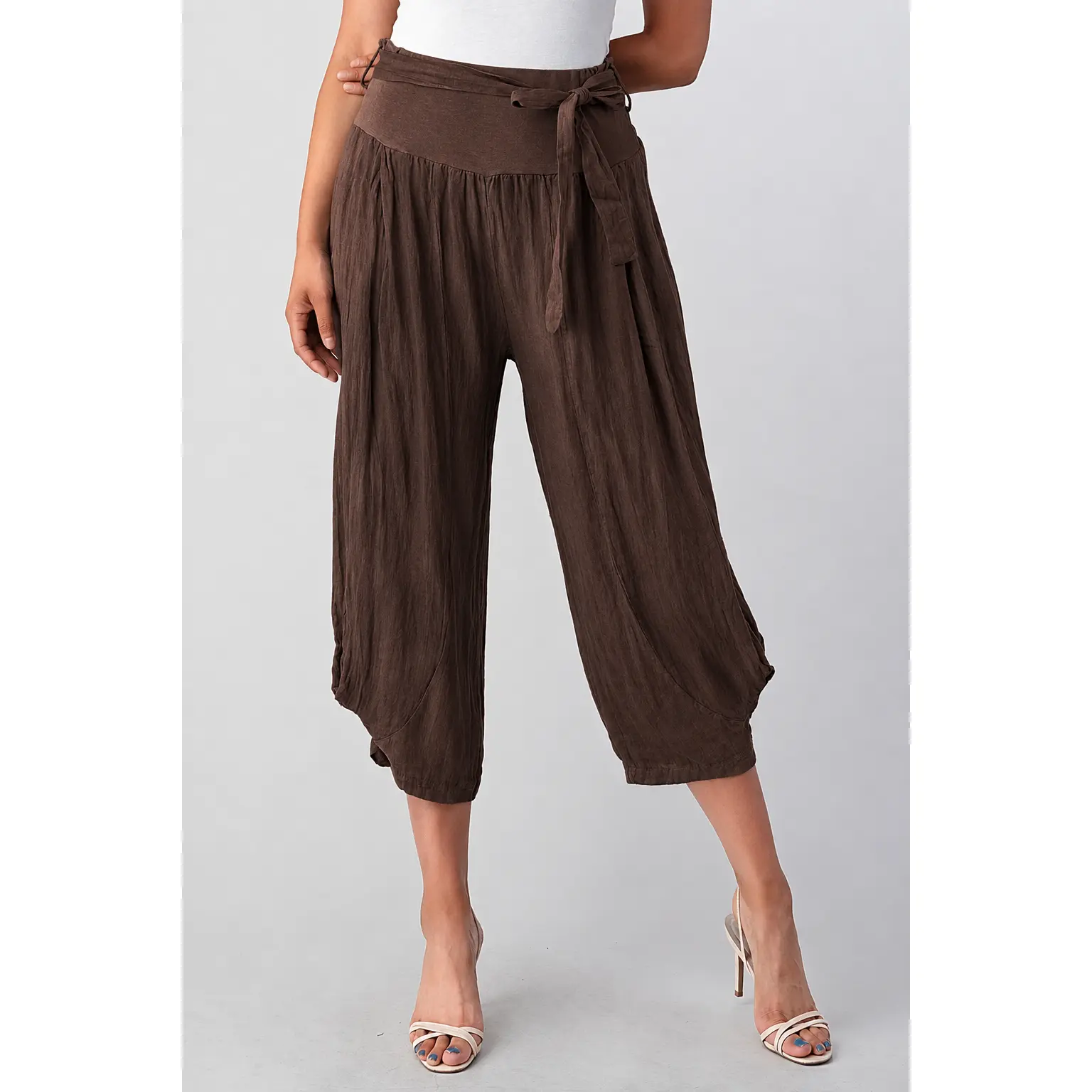 Raw Moda Puro Linen Pants With Belt