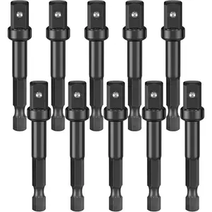 3/8 Impact Adapter, 10-Piece Socket Adapter Set 1/ 4inch to 3/8 Socket Adapter Kit Suitable for Impact Driver, Car DIY, Extension Socket Bits, Handle Nut Driver and Drill Bits