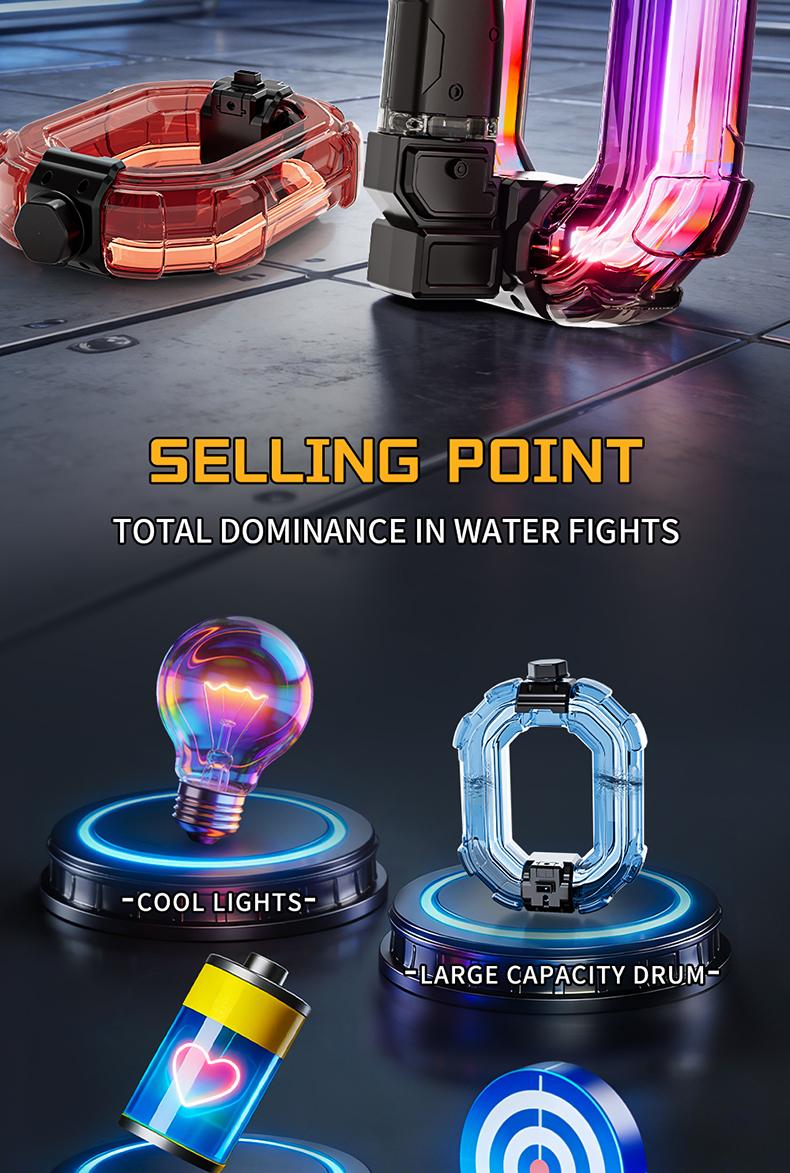 【Summer Time】Electric Water Guns for Adult Kid, With lighting and sound effects Strongest Full Automatic Water Pistol High Capacity 500+ Water Blaster, Range Powerful Classic Water Squirt, Summer Outdoor Swimming Pool Water Toy summervibes team toys