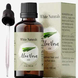 Organic Aloe Vera Oil, Therapeutic Premium Oil, Moisturizing Cold Pressed 100% Pure Natural Aloe Barbadensis Care for Skin, Body, Hair Growth, Face Moisturizer, Baby Oils, Used for Massage, Bath, Skin Moisture, Body Care,  Gentle Soothing Cosmetic Oil