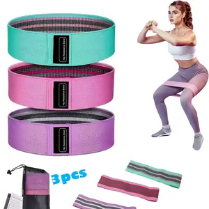3pcs Resistance Bands for Legs And Butt, Fabric Exercise Loop Bands Yoga, Pilates, Home Workout, Strength Bands for Booty
