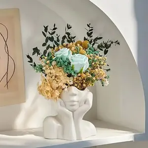 Nordic Style PVC Vase with Intricate Floral Design, Flower Arrangement Vase, Elegant Home & Living Room Decor, Three Shapes, Perfect for Bedroom or Vanity Display