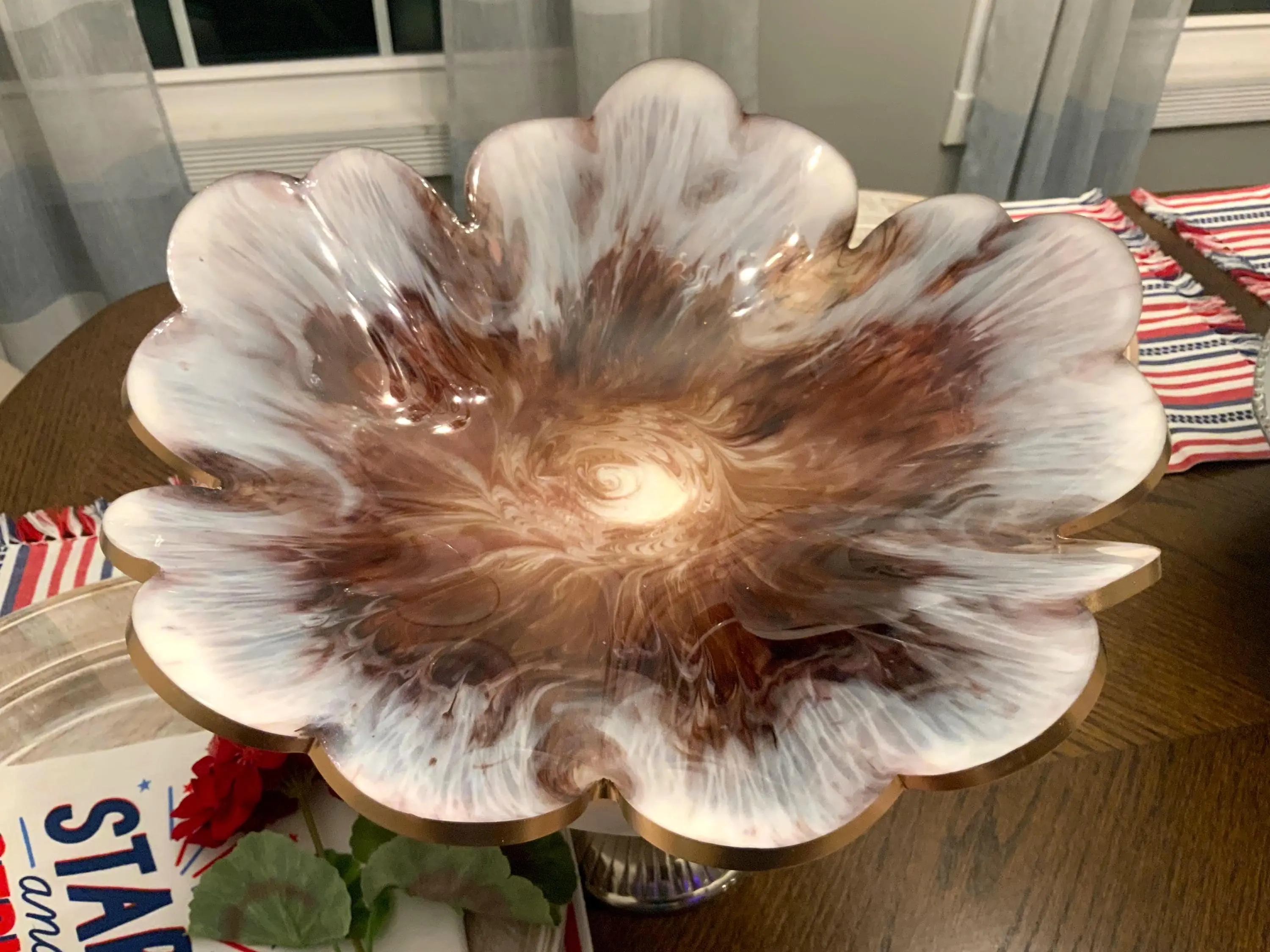 Resin Decorative Bowl – Coffee and Cream Epoxy Fruit Bowl Gift